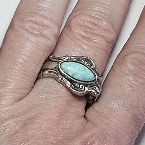 **Last Chance!!Final Sale** ESPO Sterling Blue Turquoise Scrollwork Current Sz 7